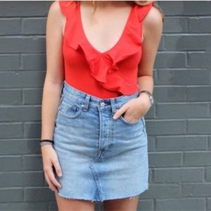 H&M red V-neck bodysuit